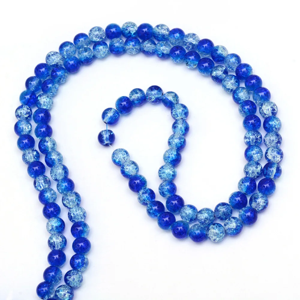 1Strand Baking Painted Crackle Glass Beads Strands Round Blue 4mm Hole: 1.1~1.3mm about 200pcs/strand 31.4 inch