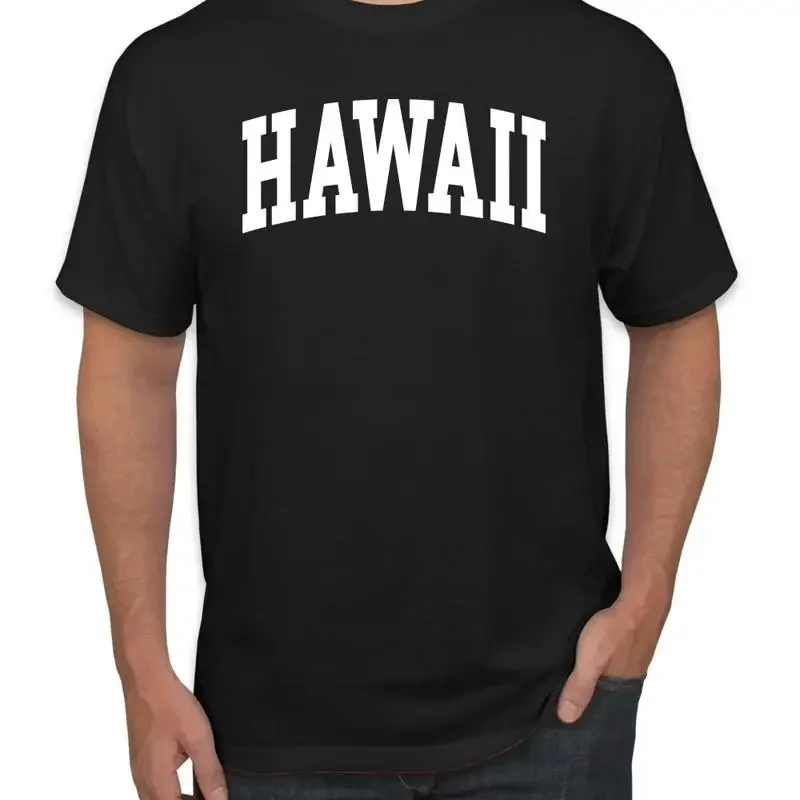 State of Hawaii College Style White Fashion Men T Shirt