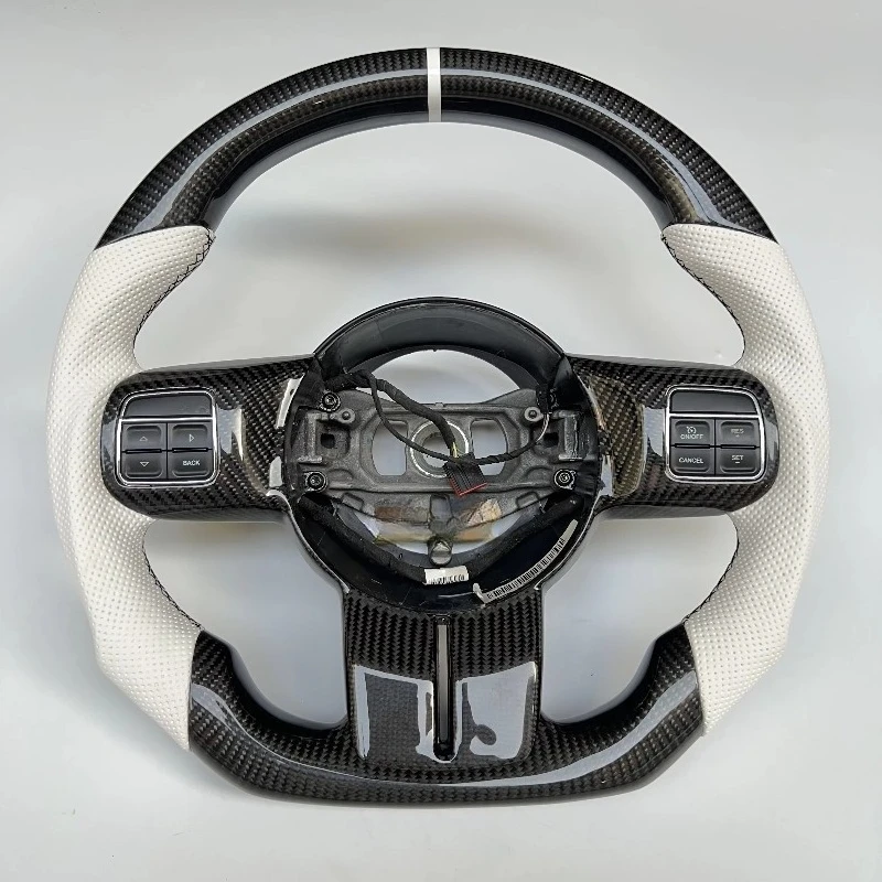 Custom Carbon Fiber Steering Wheel For Jeep Wrangler JK JKU Grand Cherokee WK2 Limited Overland 2011-2017
