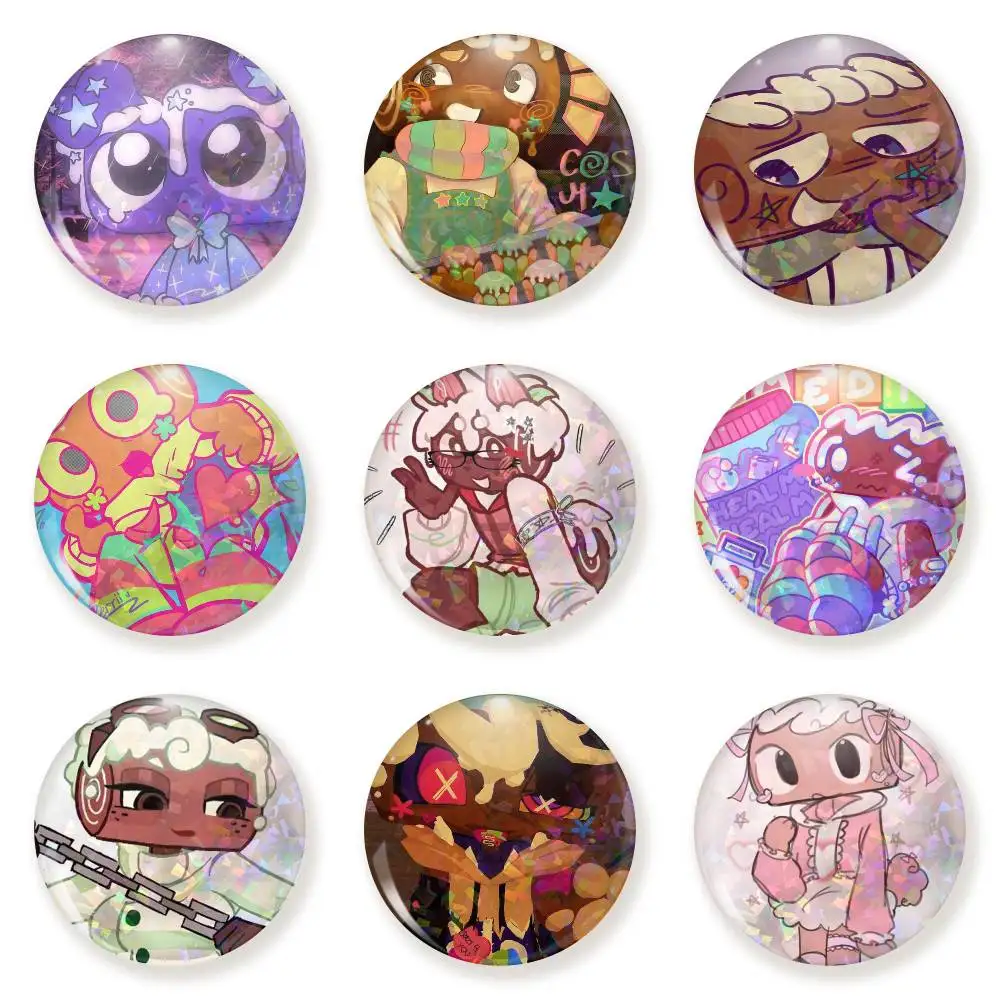 Dandys W-World Cosmo Snap-in Pins, broches redondos creativos con personajes de dibujos animados para accesorios de mochila, regalos de joyería