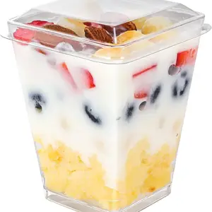 Plastikdessertbecher mit Deckel und Löffel, Puddingbecher, Vorspeise Joghurt Marmelade Dessert Backbecher, 160 ml, 20pcs 8 Hauptverkaufsschokoladen -Copinho - №3