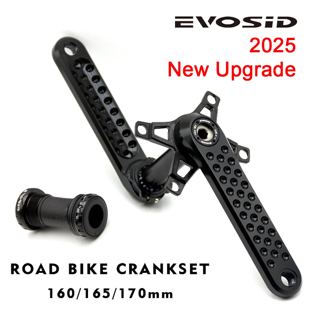 EVOSID Road Bike Crankset 160/165/170mm Ultralight 3Nails Direct Mount CNC Hollow Tech Crank 24mm Axis With Bracket