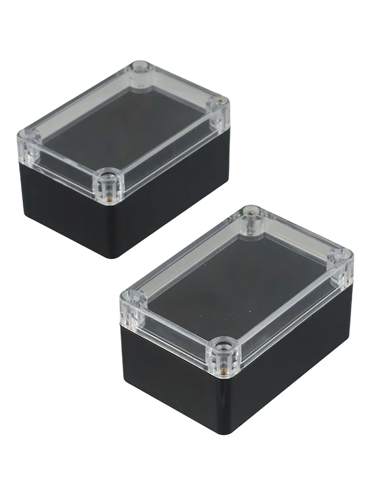 2 Pcs Waterproof Junction Boxes Outdoor Electrical Box For Electronics Power Transparent Black Waterproof Junction Boxes