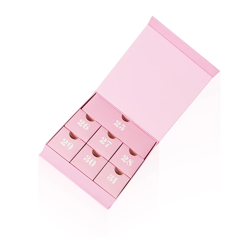 customized. custom. Recyclable Custom Luxury Magnetic Close Advent Calendar Box 7 Days Gift Box for Countdown to the Holidays