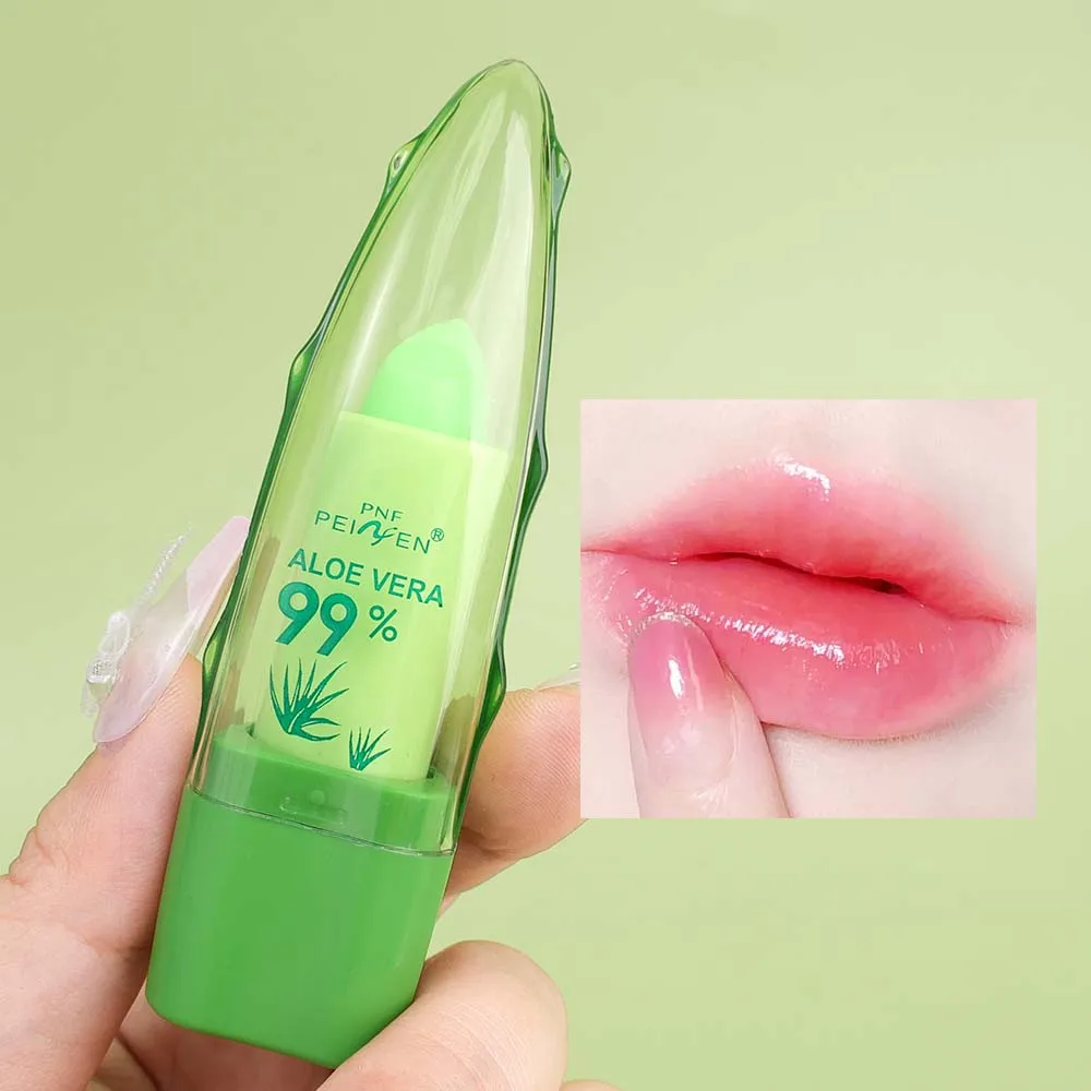 Lápiz labial nutritivo de Aloe Vera, bálsamo labial hidratante de larga duración, taza antiadherente, tinte labial que cambia de Color, brillo, maquillaje coreano