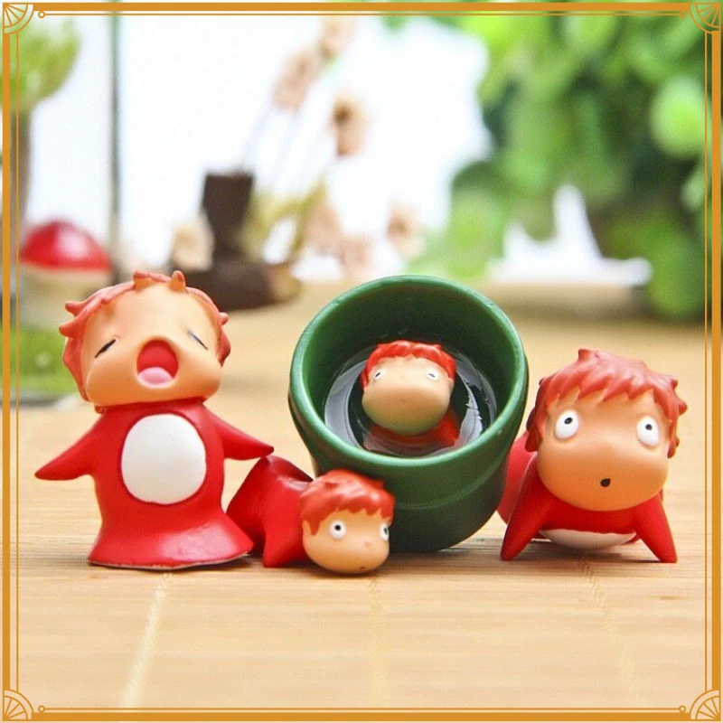 Popular Figura de Anime del Estudio Ghibli, Princesa Mononoke, Spirited Away, con Cubo de Agua, Micro Paisaje, Horticultura de Suculentas, Figura Decorativa
