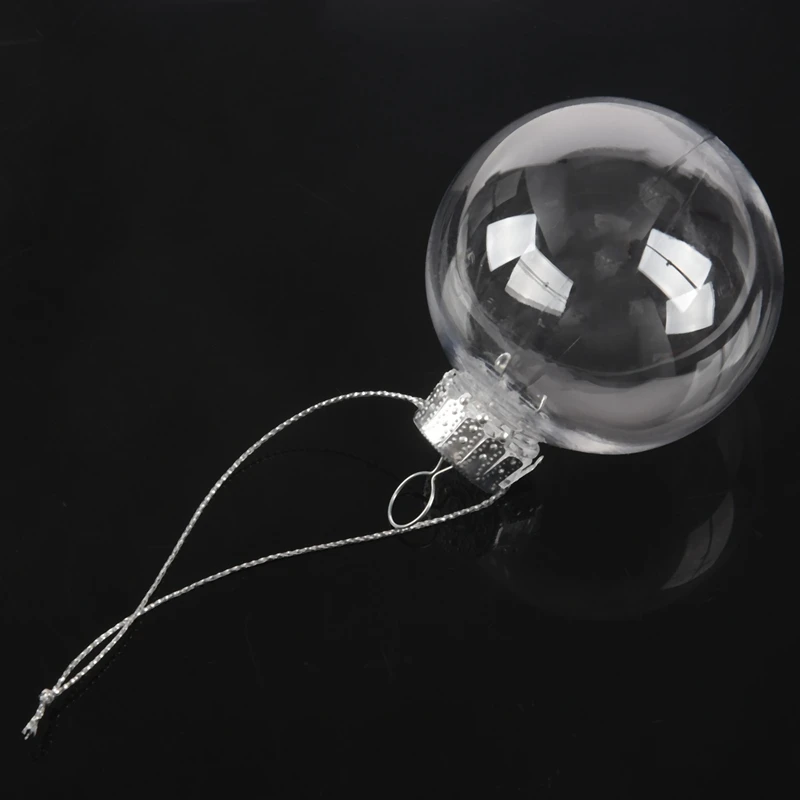 Clear DIY Baubles Shatterproof Seamless Plastic XMAS Ball Home Tree Decor Gift - 60Mm QTY:8