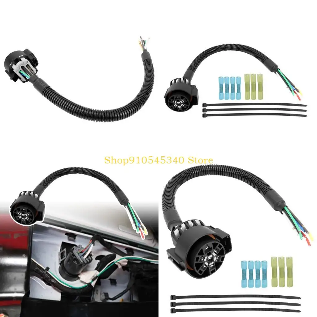 U2JA Trailer Light Wiring Harness Socket, 7 Pin Tow Pigtail with Socket Style Design and Cable Ties for Wiring Service Projects