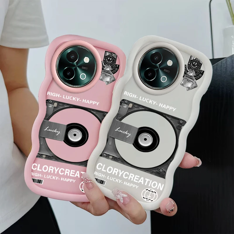 Rechts Lucky Happy Wave Telefon Fall Für VIVO V25 V27 V27e V29 V29e V30 V30e Y03 Y17 Y17S Y22s Y28 Y29 Y36 Y39 Y400 Y78 Soft Cover