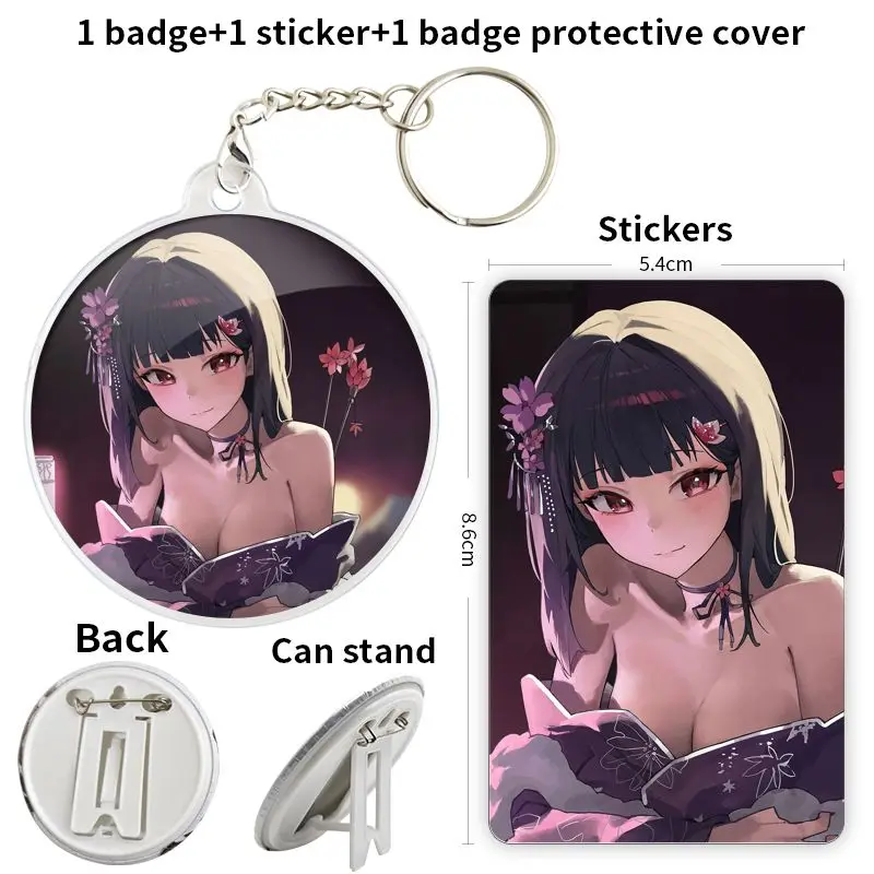 Mochizuki Kaede Channel Virtual Youtuber Game Anime Character Soft Button Badge Brooch anchor Peripherals Pin Pupil