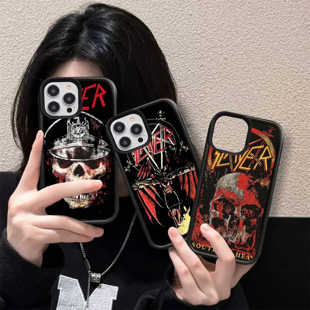 Thrash Metal Band Slayer For IPhone 17 16 Pro Max Air 15 14 13 12 Mini Plus 11 Hard PC+TPU Phone Back Cover