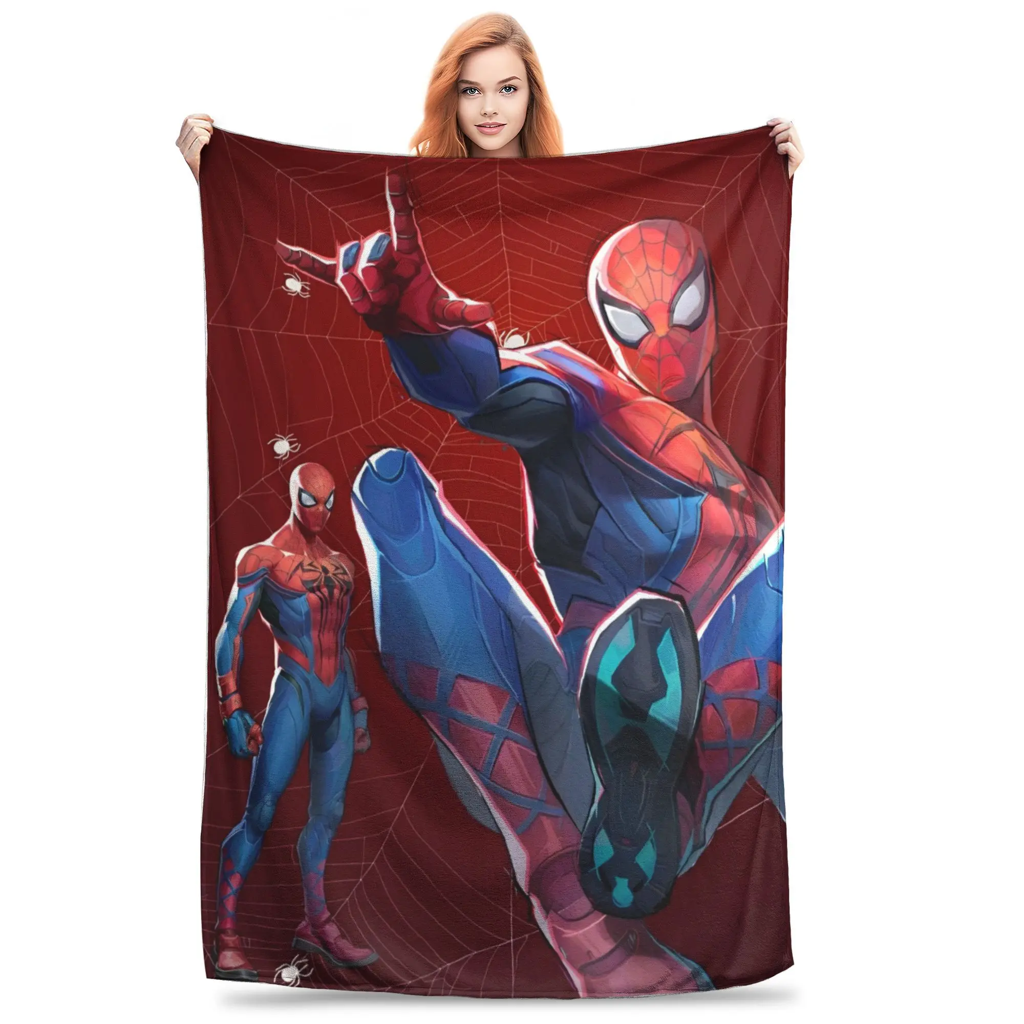 Spider-Man for Marvel Rivals Knitted Blanket Fleece Hero Shooter Video Game Soft Throw Blankets for Home Couch Bedspread