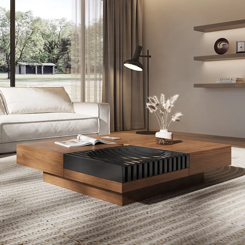 Modern coffee frame hidden storage compartment multifunctional structure furniture arrangement