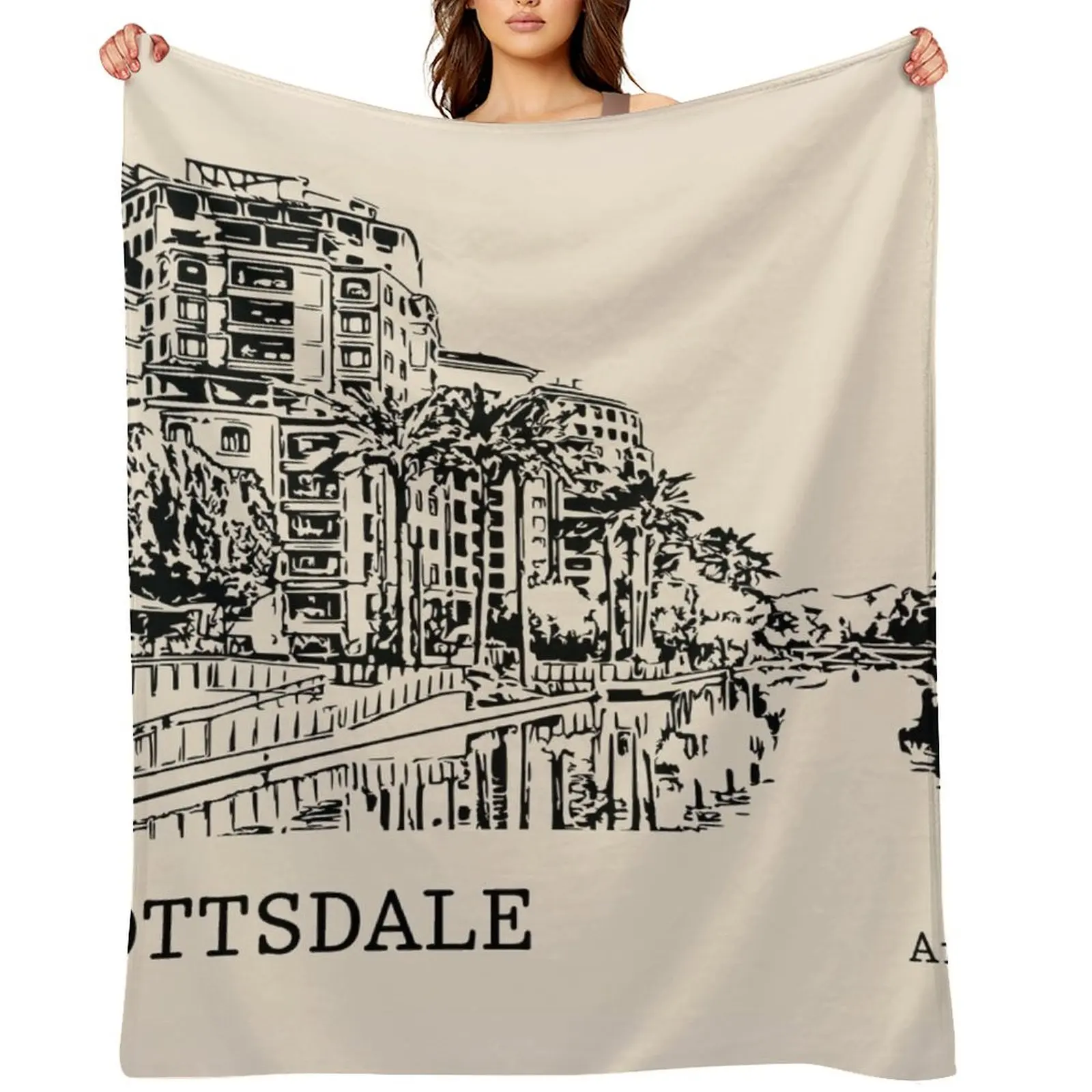 

Scottsdale Arizona Throw Blanket manga bed plaid Flannel Blankets