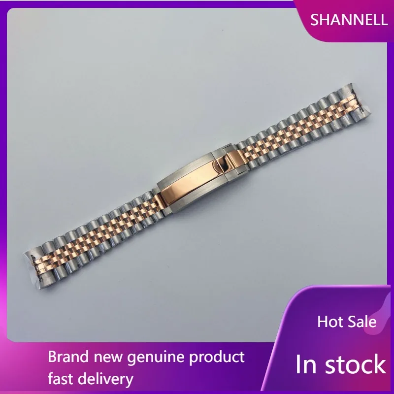 

20mm stainless steel strap with five beads, silver, gold, rose, gold, and log steel strap with fine adjustment buckle