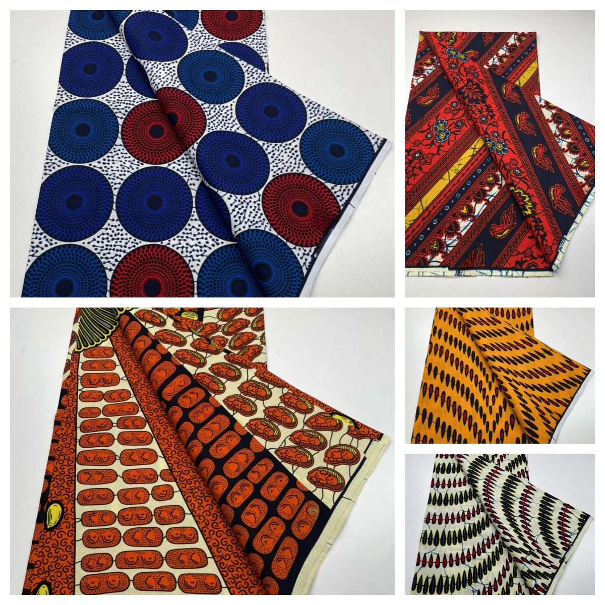 High Quality 100% Cotton Real African Wax Print Fabric 6 Yards Patchwork Sewing Dresses Material Artwork Accessory  X1025-1