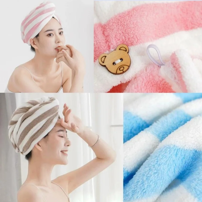 Serviette turban unisexe pour séchage rapide des cheveux, enveloppes de bain douces, bonnet solide pour document