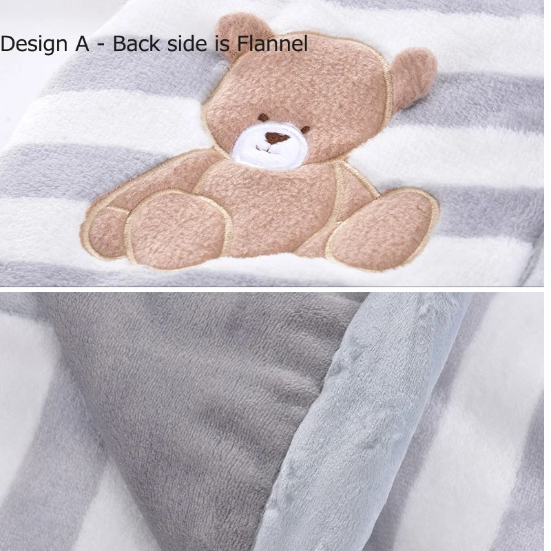 Coperta per bambini del fumetto addensare flanella a doppio strato busta calda Swaddle passeggino morbido avvolgere biancheria da letto per bambini