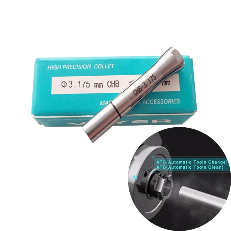 Imagem -02 - Chuck Lathe High Precision para Nr405100 Atc Chb Collet 3.175 Cnc Spindle Ferramentas Automáticas Ship