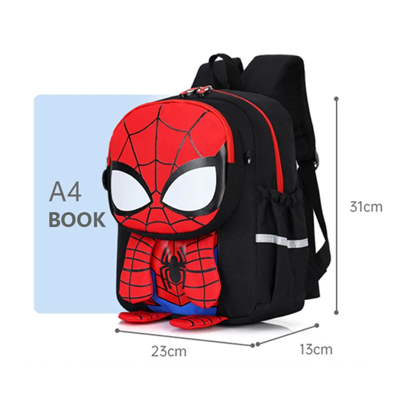 Disney Baby Backpack Kindergarten Schoolbag Boy Cartoon Super Hero Spiderman 3-6 Years Old Children Bookbag Kid Toy Storage Bag