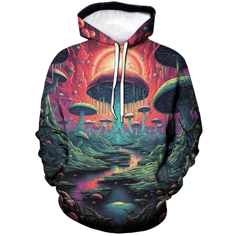 

3D Plant Mushroom Printed Hoodies For Men Kid Fashion Streetwear Hooded Sweatshirts Unisex Winter Pullovers Harajuku Clothes Top