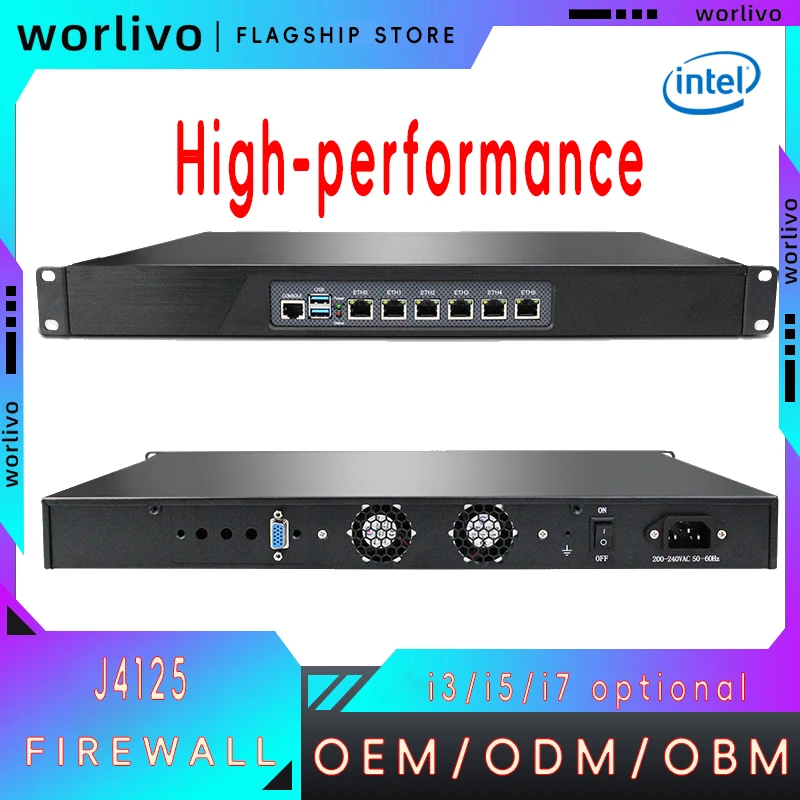 Dispositivo Base Placa de doble núcleo, puerto Ddr4, ordenador Intel de 2,5G, dispositivo J4125, enrutador empresarial, 6 Lan Gigabit Pfsense, Mini Pc Firewall