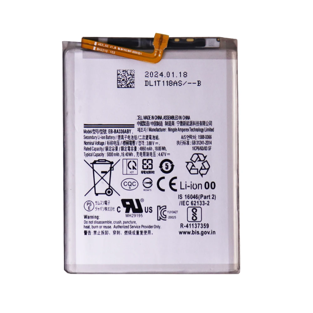 flash-sale 5000mAh Battery EB-BA336ABY Battery For Samsung Galaxy A33 A53 5G SM-A5360 A536+free tools image 2
