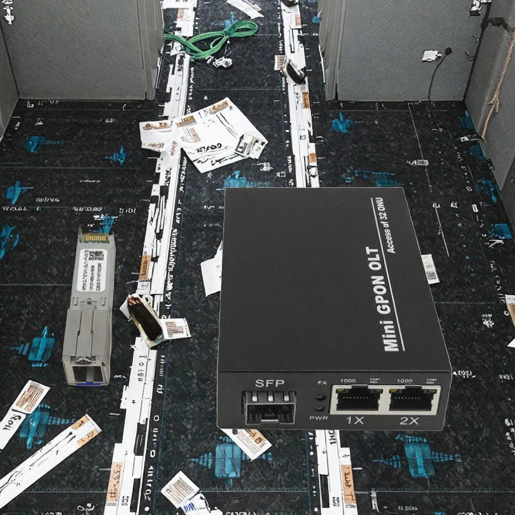 Peralatan Serat Optik Portabel HONGAN Mini GPON OLT Stick Single Port 1 GPON & 2*GE Uplink untuk FTTH, Laris Terjual