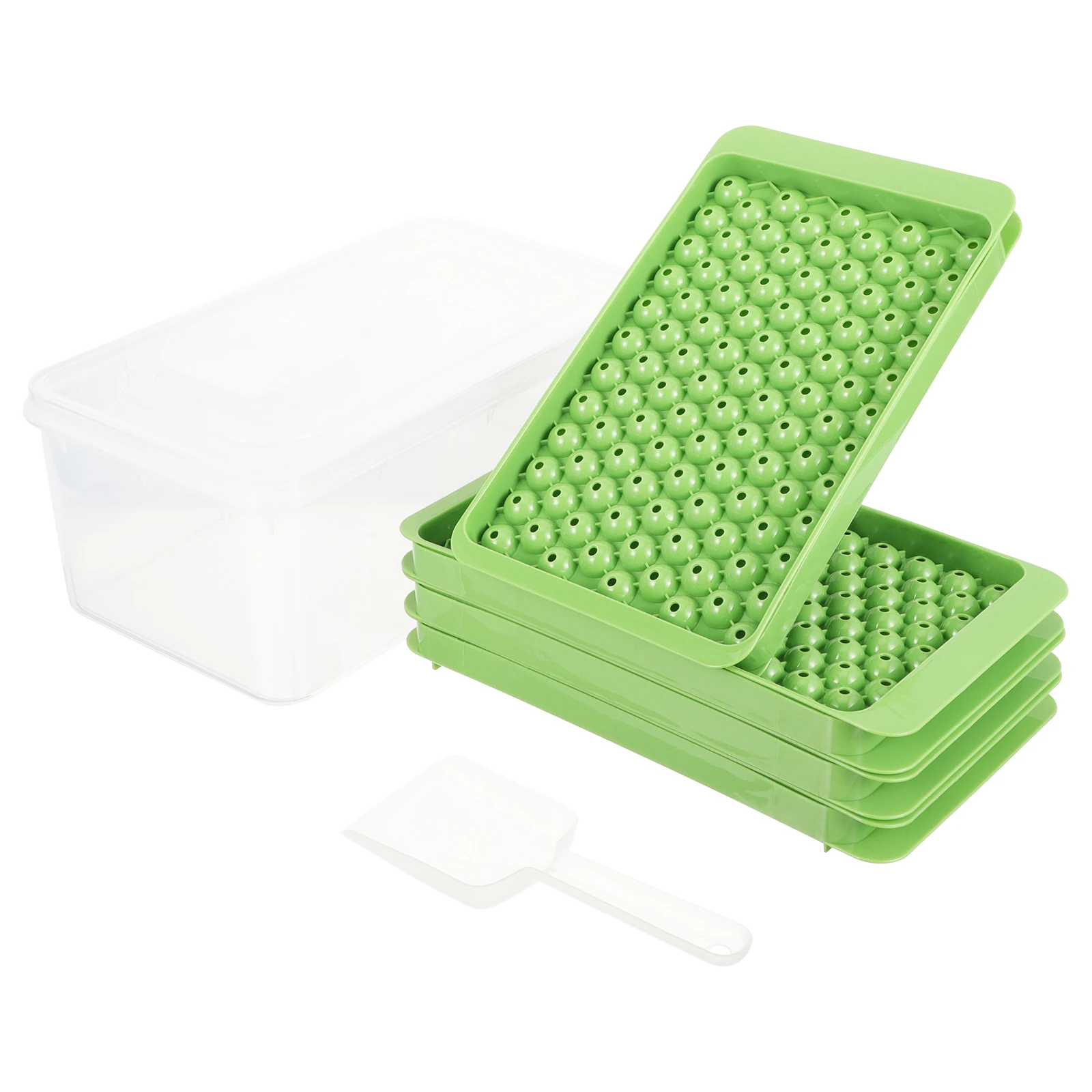

1 Set Cube Round Ball Mold Fridge Freezer Tray With Shovel Premium Material Easy Release Ice Ball Mold For Beverages