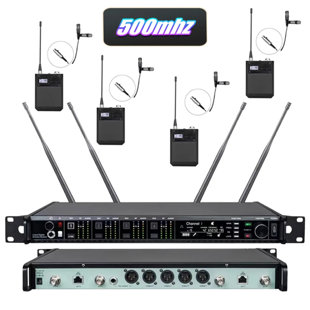 Paulkitson AD4Q KSM9 Professioneel Draadloos Microfoonsysteem 4-Kanaals 500/600/900MHZ Headset Microfoon Lavalier Voor Podium Buiten