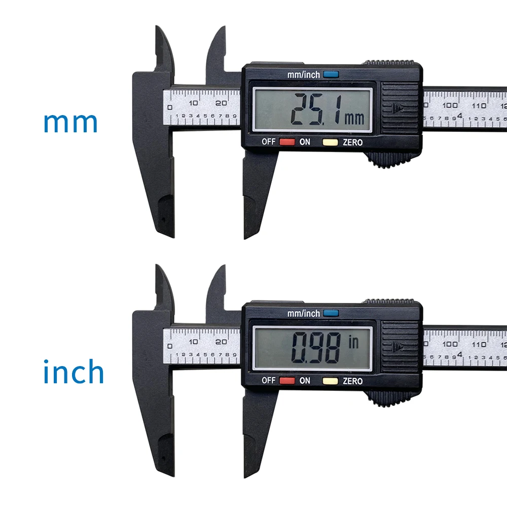 Calibrador Digital electrónico de fibra de carbono, herramienta de medición de micrómetro, regla Digital, 100mm, 150mm, 6 pulgadas