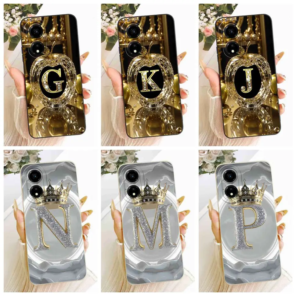 For itel P55 5G P661N 6.6" Case Latest Design Letter Crown Soft Silicone Back Cover For ITEL P55 5G P665L Full Protection Cases