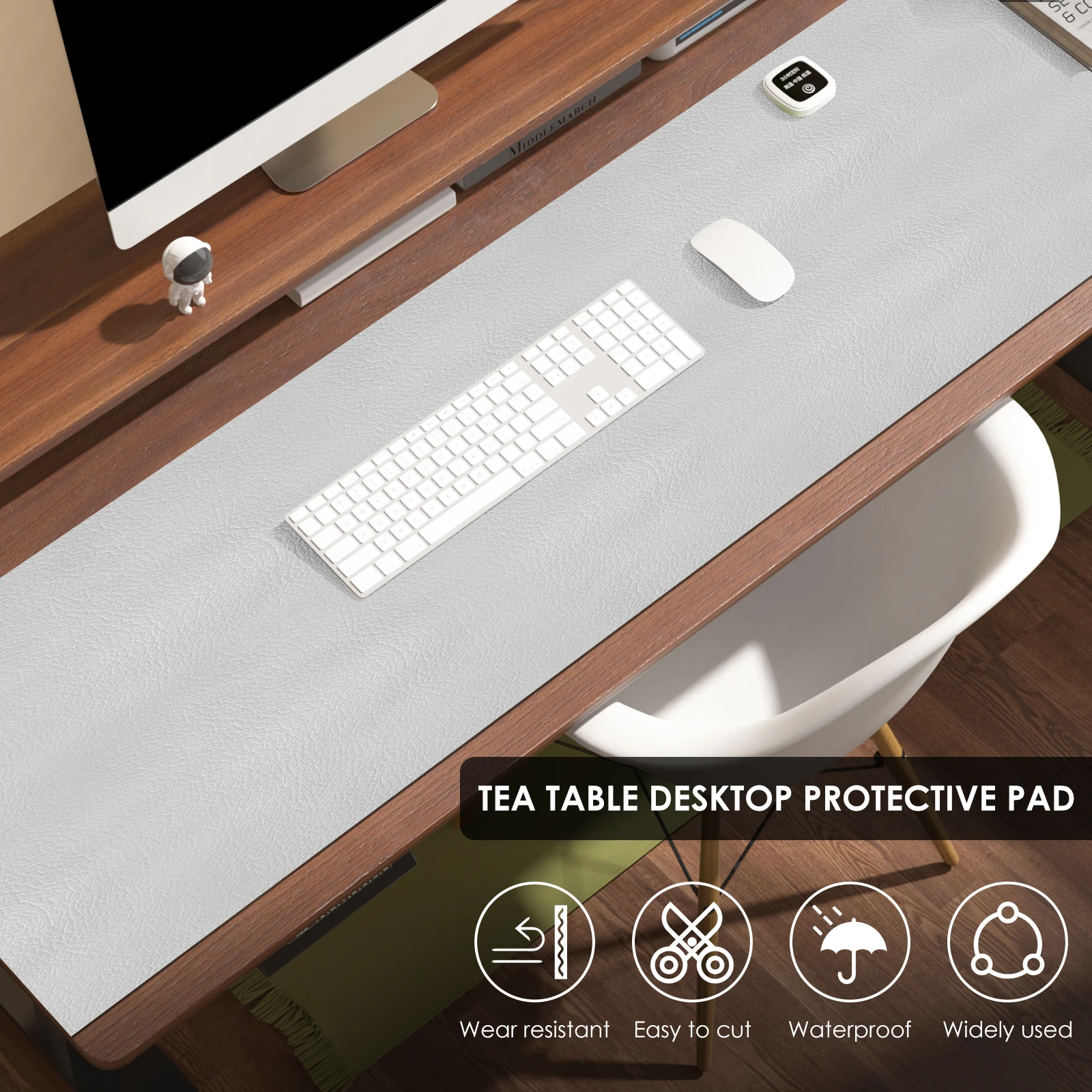 63 بوصة مقاوم للماء حصيرة مكتبية بولي كلوريد الفينيل الجلود غطاء طاولة مكتب السلس متعددة الأغراض طاولة شاي حامي حصيرة لخزانة مكتب المنزل