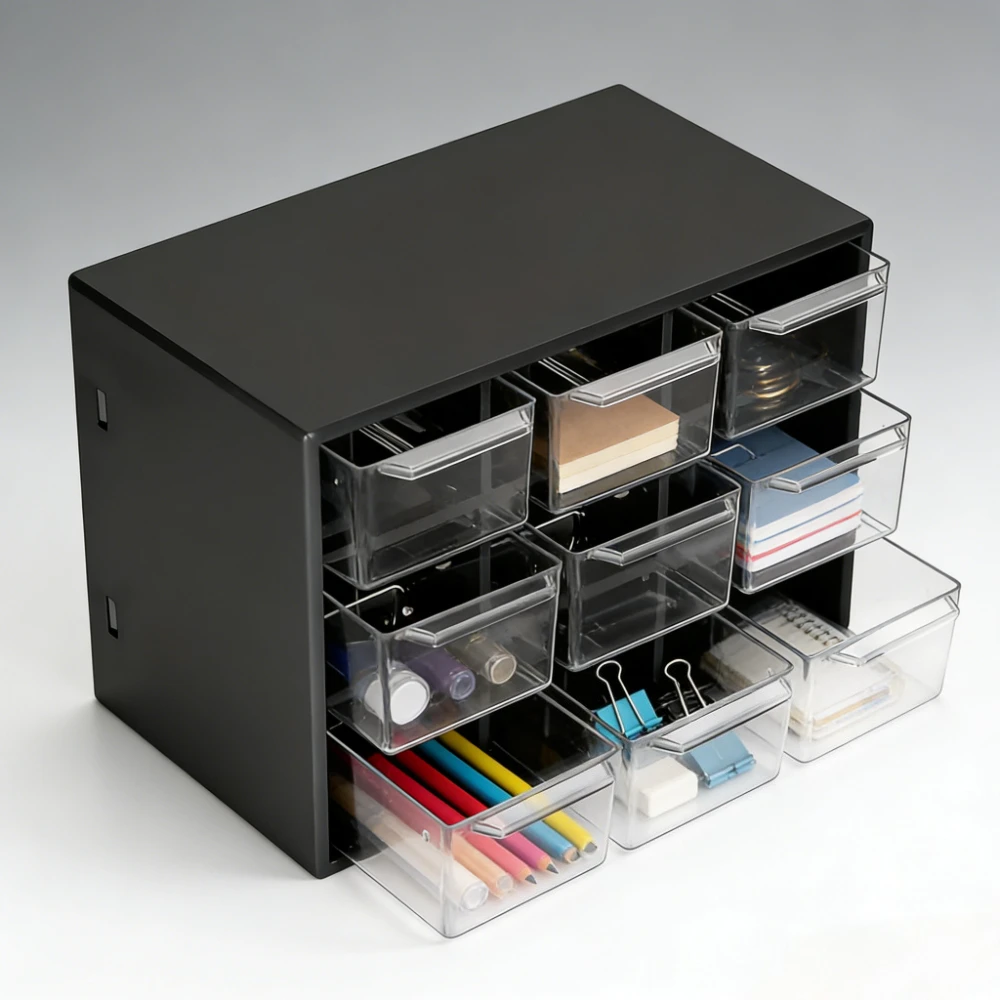 Dustproof Multi-Grid Desktop Drawer Organizer - Portable Storage Box for Jewelry, Cosmetics, Desk Drawer Organizer Box