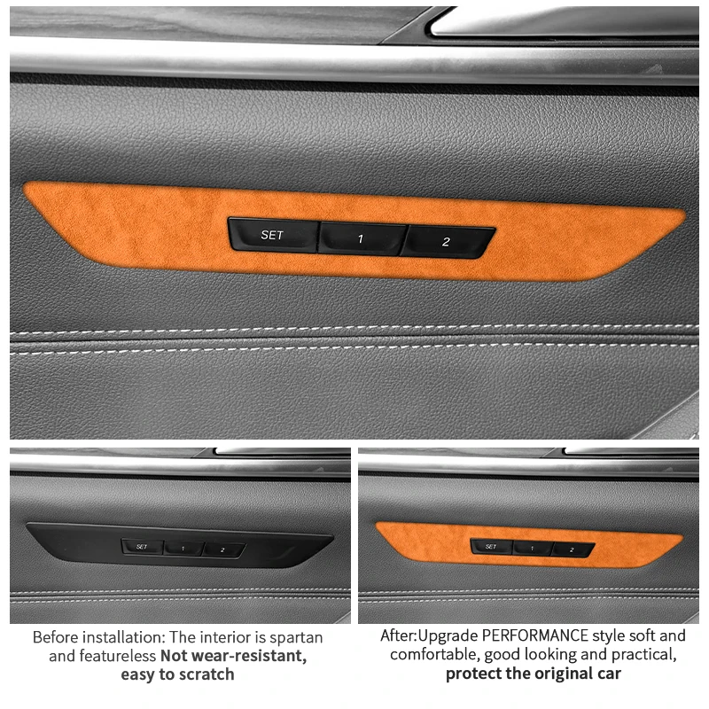 

Made of Alcantara For BMW 5 Series G30 G38 6GT Seat Massage Function Control Panel Frame Sticker Car Interior Tuning Accessories