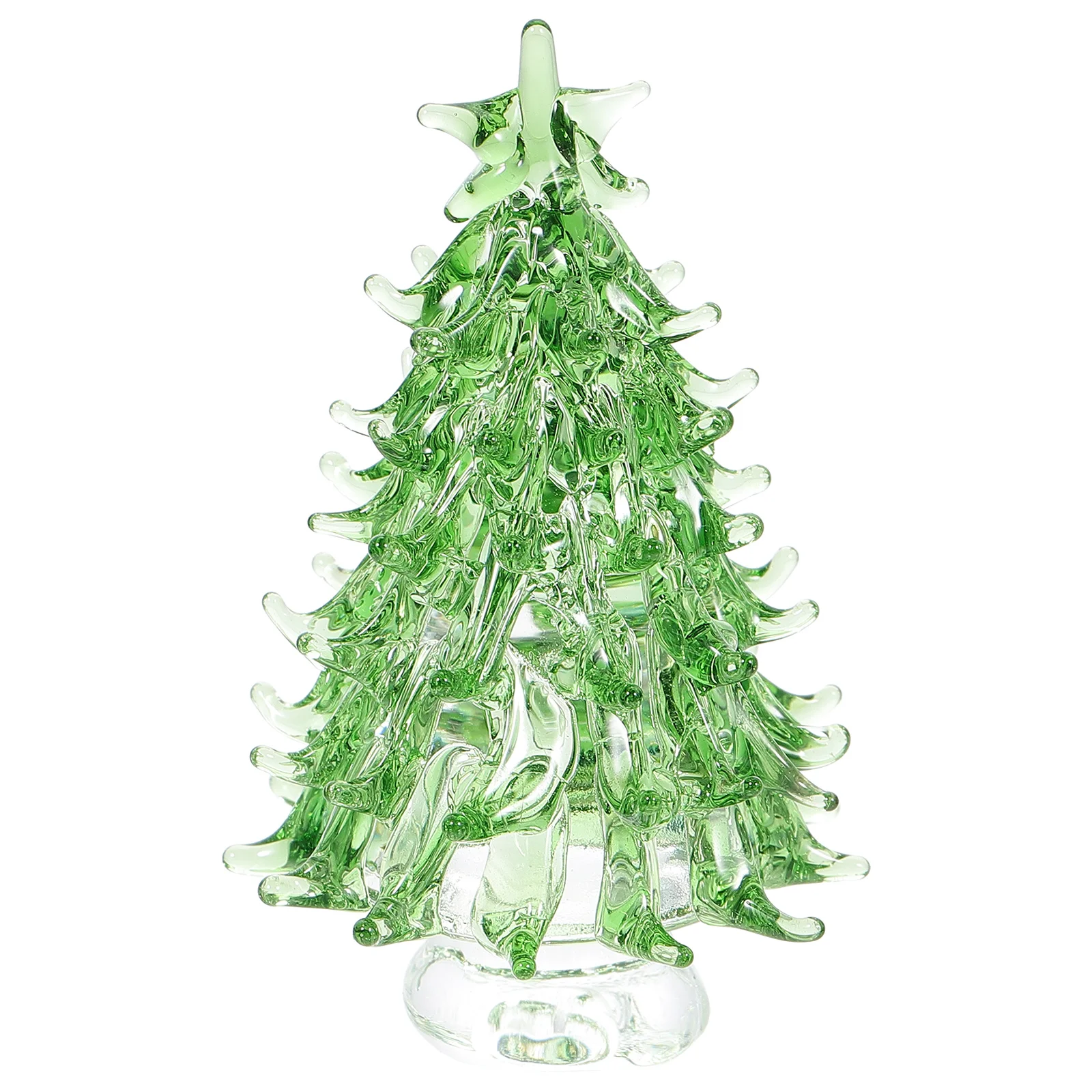 Árbol de Navidad de cristal, decoración en miniatura, paisaje, decoraciones para pasteles, estatua de Navidad de mesa decorativa pequeña