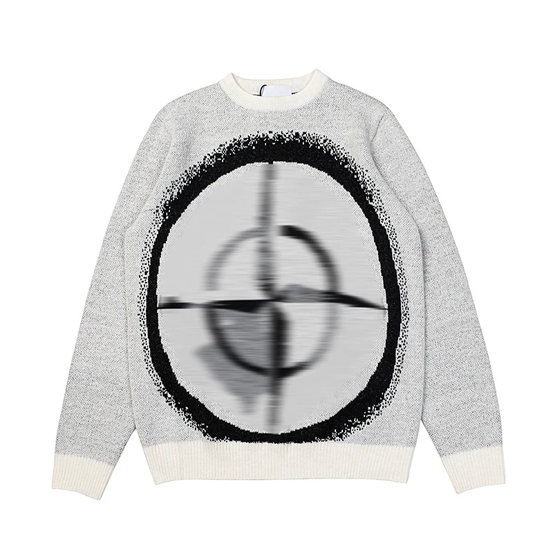 

Повседневный свободный вязаный свитер с круглым вырезом, теплый, удобный, в стиле хип-хоп, шерстяной свитшот для мужчин и женщин