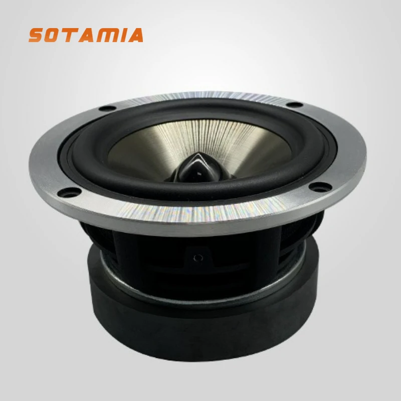 

SOTAMIA 1PCS 4 Inch Aluminum Basin Full Range Speaker 4 Ohm 30W Bullet HIFI Bookshelf Speaker Home Theater KTV Sound System
