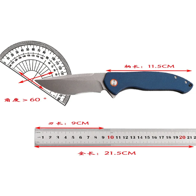 

D2 steel folding knife linen anti-skid handle outdoor camping fishing survival fruit multi-function EDC tool knife