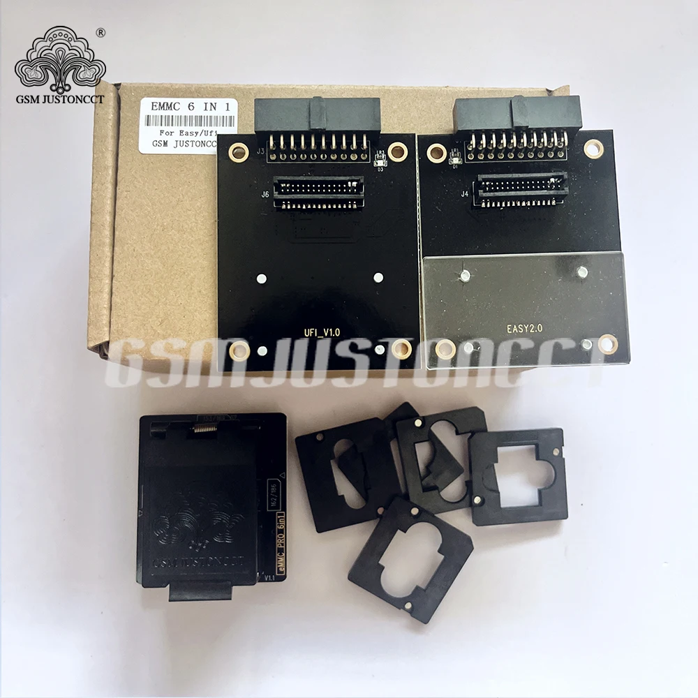 6-in-1 eMMC BGA Socket Adapter, BGA221 BGA254 BGA162 BGA186 BGA153 BGA169, Compatible With Z3X Easy Jtag Plus & UFI Box