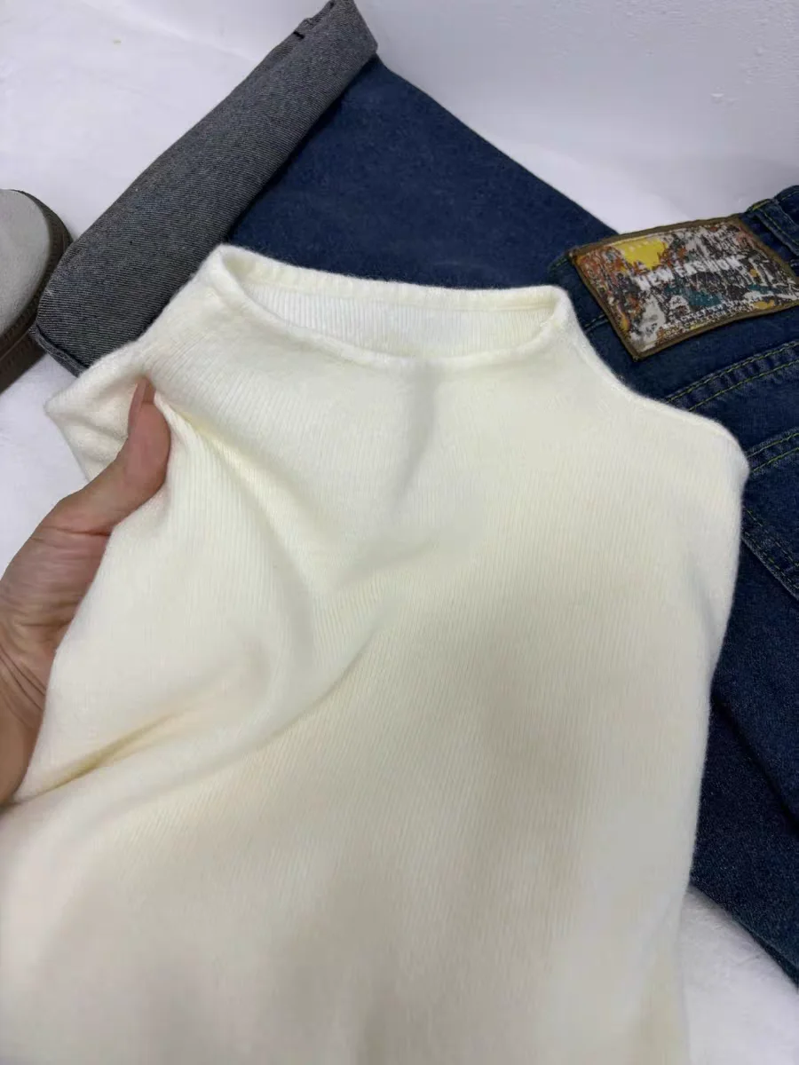 لينة الكشمير الصغيرة الوقوف طوق بأكمام طويلة تي شيرت للنساء الخريف والشتاء جديد الكورية الدافئة الداخلية قاع قميص أعلى #6