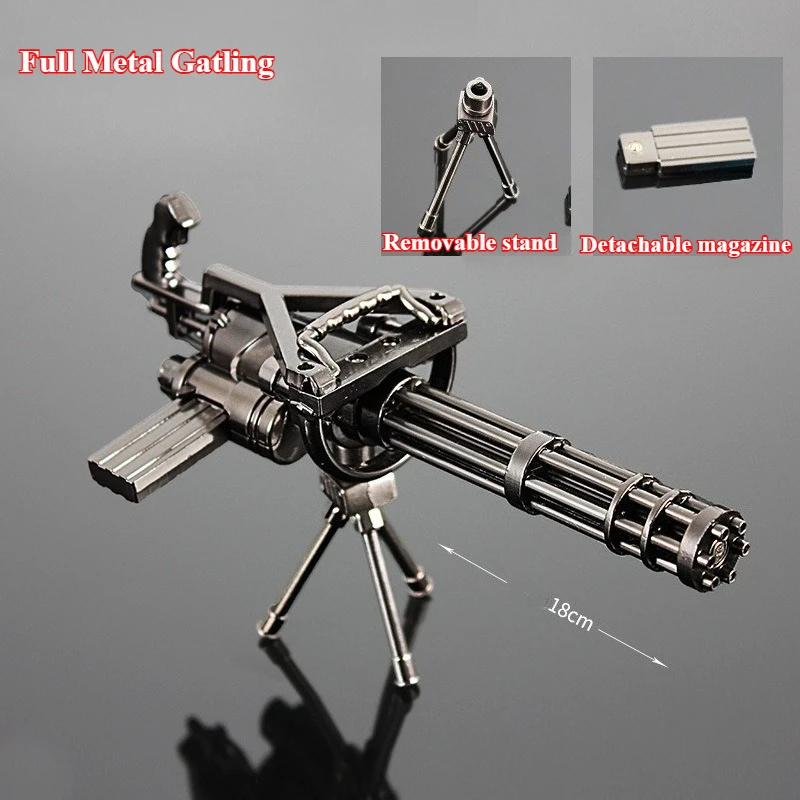 

18cm Mini Rotatable M134 Gatling Gun Alloy Model Toy Ornaments Crafts Men's Gifts, Desk Decorations