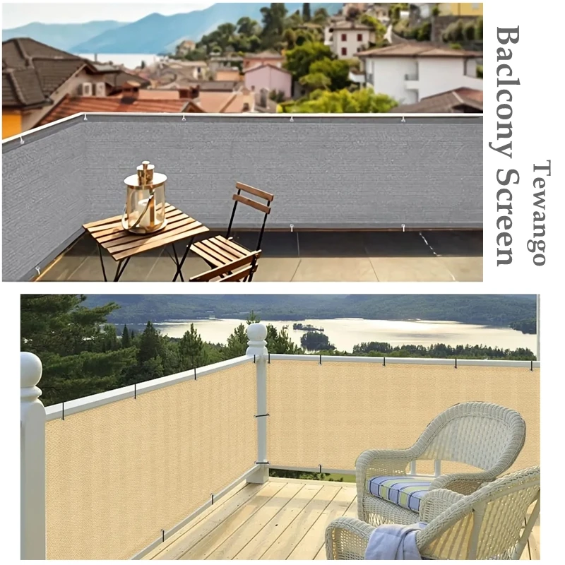 Anpassbare Balkon Sichtschutz Outdoor Sonnenschutz Netz Pavillon Schatten Stoff Terrasse Schutz Bildschirm Garten Privatsphäre Zaun Netz – Detail 2