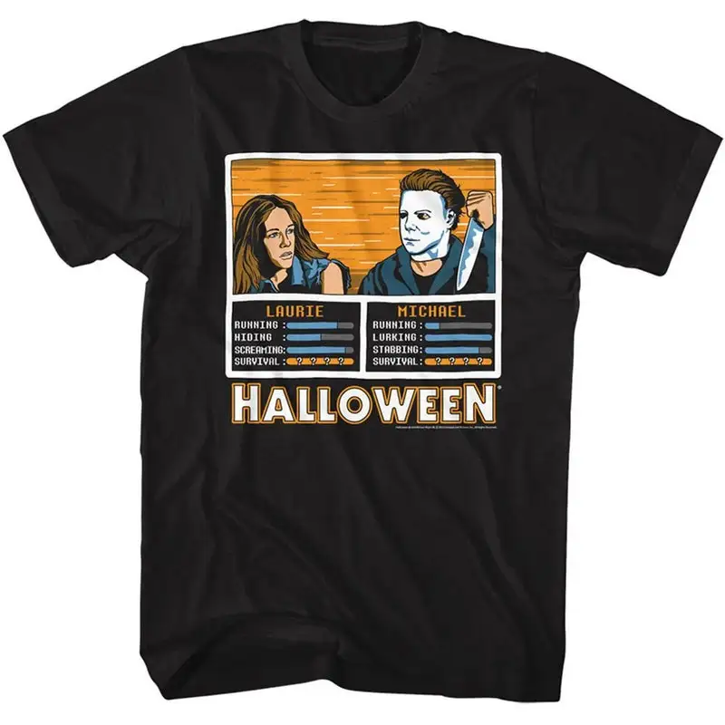 Halloween Laurie vs Michael Black Adult T-Shirt