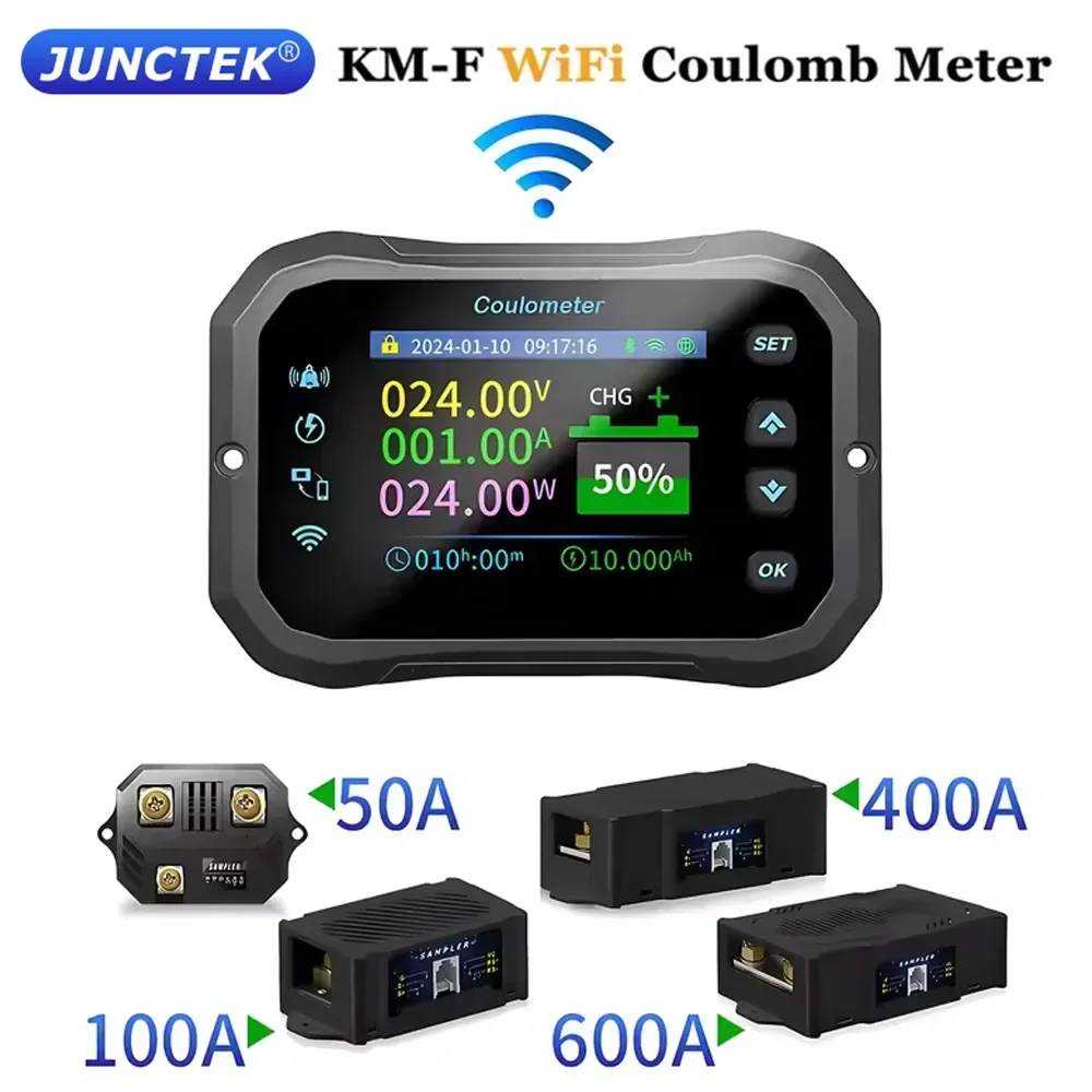 

KM105F KM110F KM140F KM160F KM-F Series WiFi Remote RV Coulomb Meter Electric Vehicle Lead-acid Lithium Battery Bidirectional
