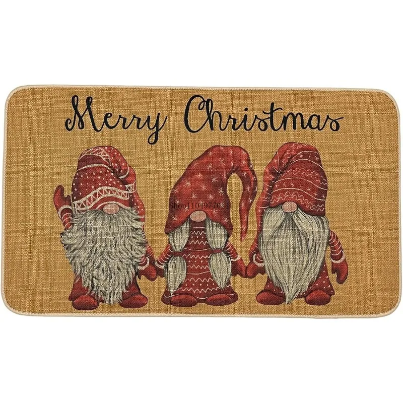

Christmas Door Mat Outdoor Indoor Entrance, Christmas Rug Decorations for Home Kitchen Bathroom - Gnome Doormat