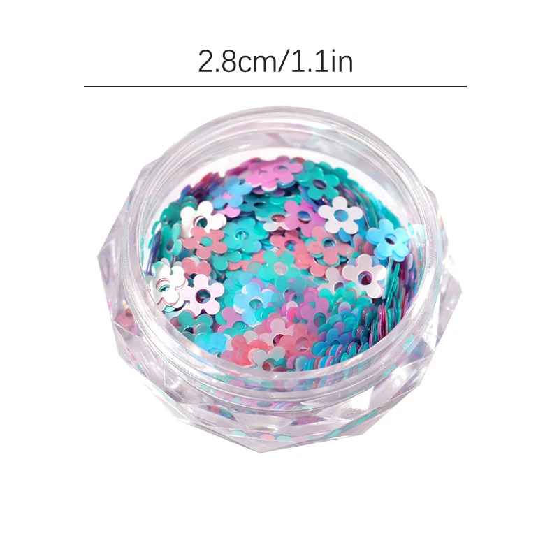 Mixed Candy Color Foil Flakes Nail Sequins, Nail Art Decoração, Manicure Dicas Encantos, DIY Acessórios para Mulheres e Meninas, 1Jar