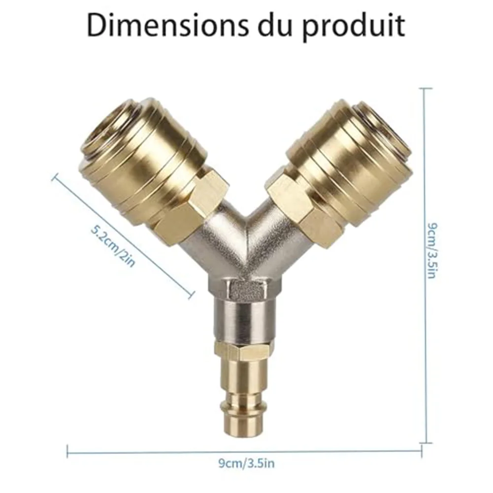1/4 Inch Brass Compressed Air Distributor 3 Way Fitting Connector For Pneumatic System Workshop Industrial Valve Tool Accessory