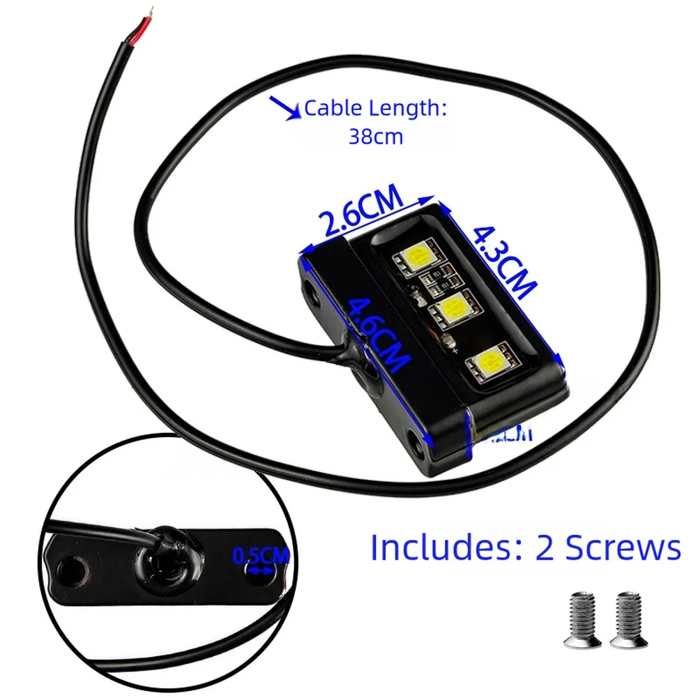 دراجة نارية لوحة ترخيص أضواء مصباح ليد ABS مقاوم للماء الخلفية الذيل مصباح للدراجات النارية دراجة صور جبل ضوء مصباح إشارة سوداء #6