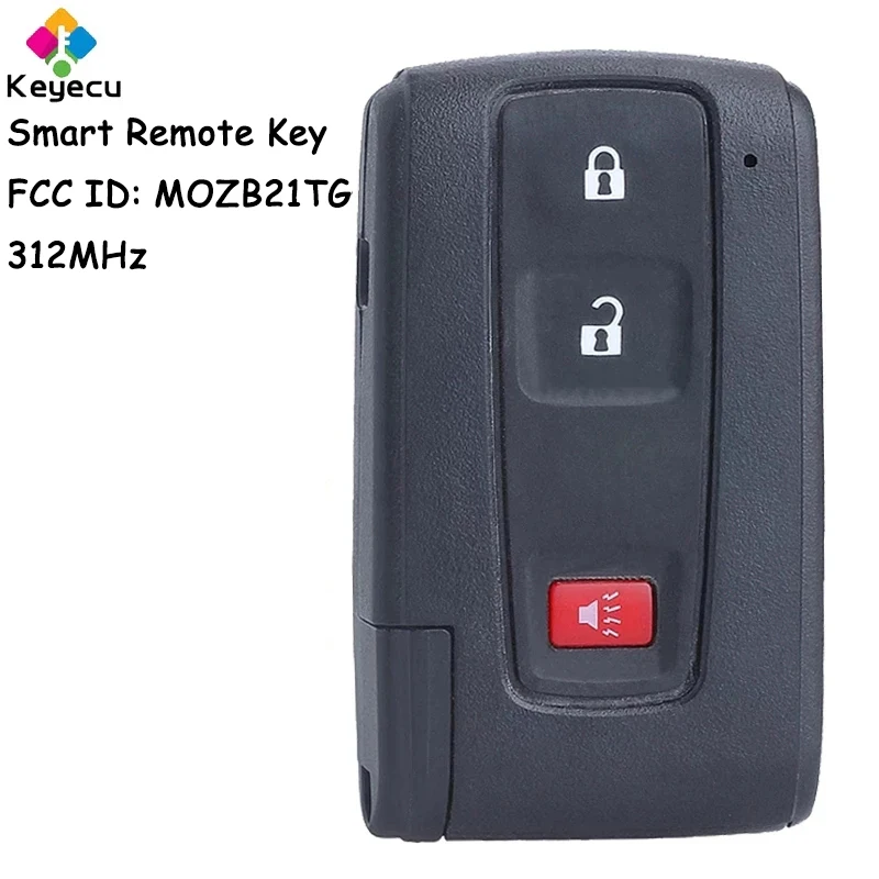 KEYECU inteligentny zdalnie sterowanym samochodowym klucz z 3 przyciskami 312MHz dla Toyota Prius 2004 2005 2006 2007 2008 2009 Fob FCC ID: MOZB21TG